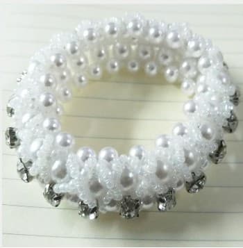 Pearl/Crystal Hair Scrunchie