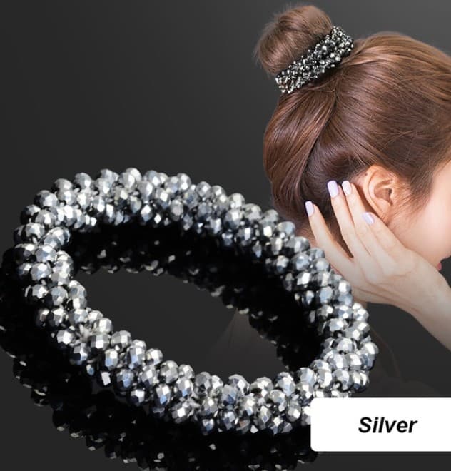 Silver Glamour Hair Scrunchie