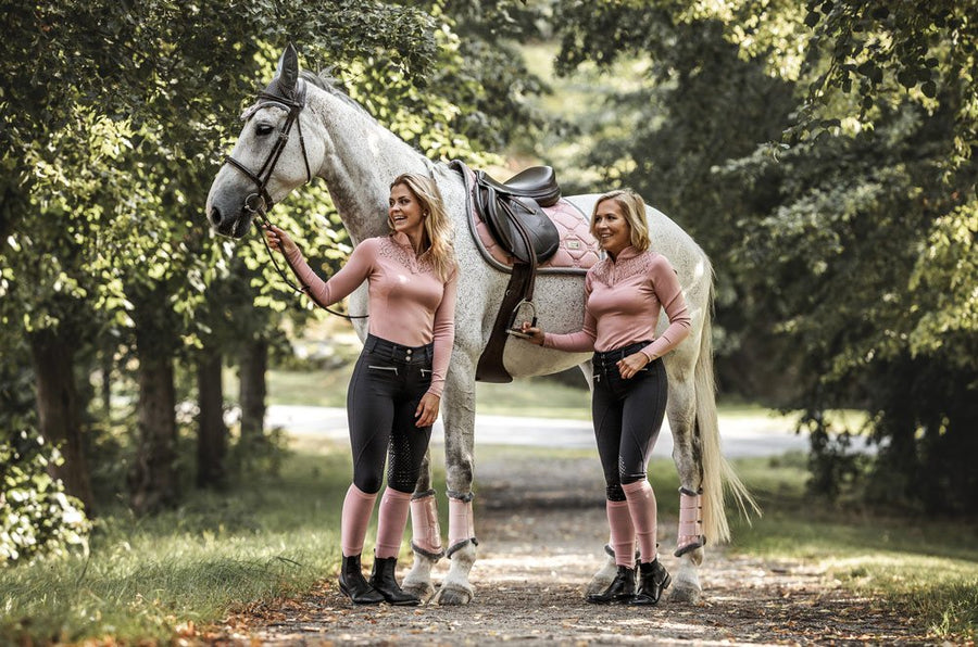 Equestrian Stockholm Brushing Boots Back Dusky Pink