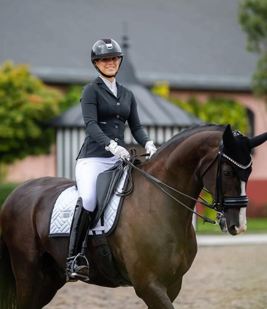Equestrian Stockholm Modern White Black Edition Saddlepad
