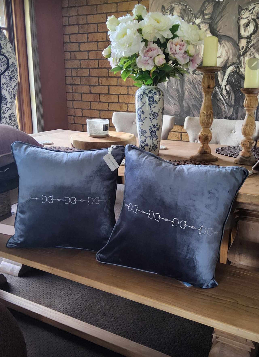 Luxury Suede/Velvet Cushions with Swarovski Design