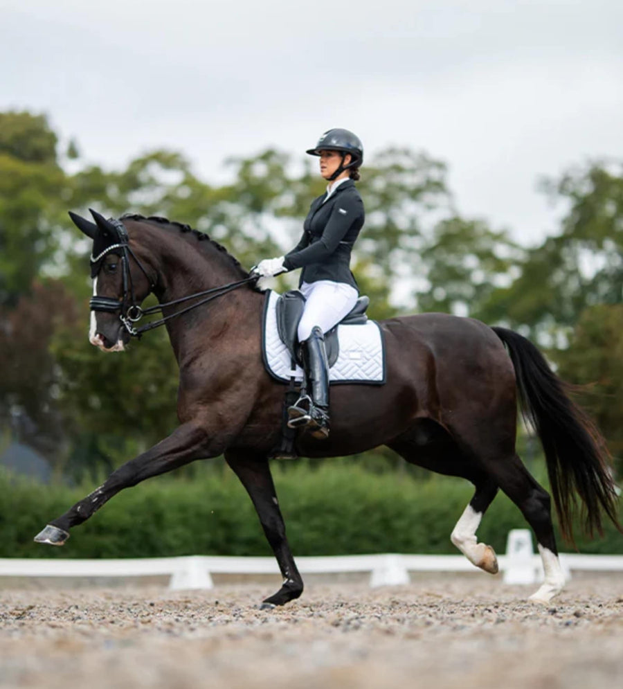 Equestrian Stockholm Modern White Black Edition Saddlepad