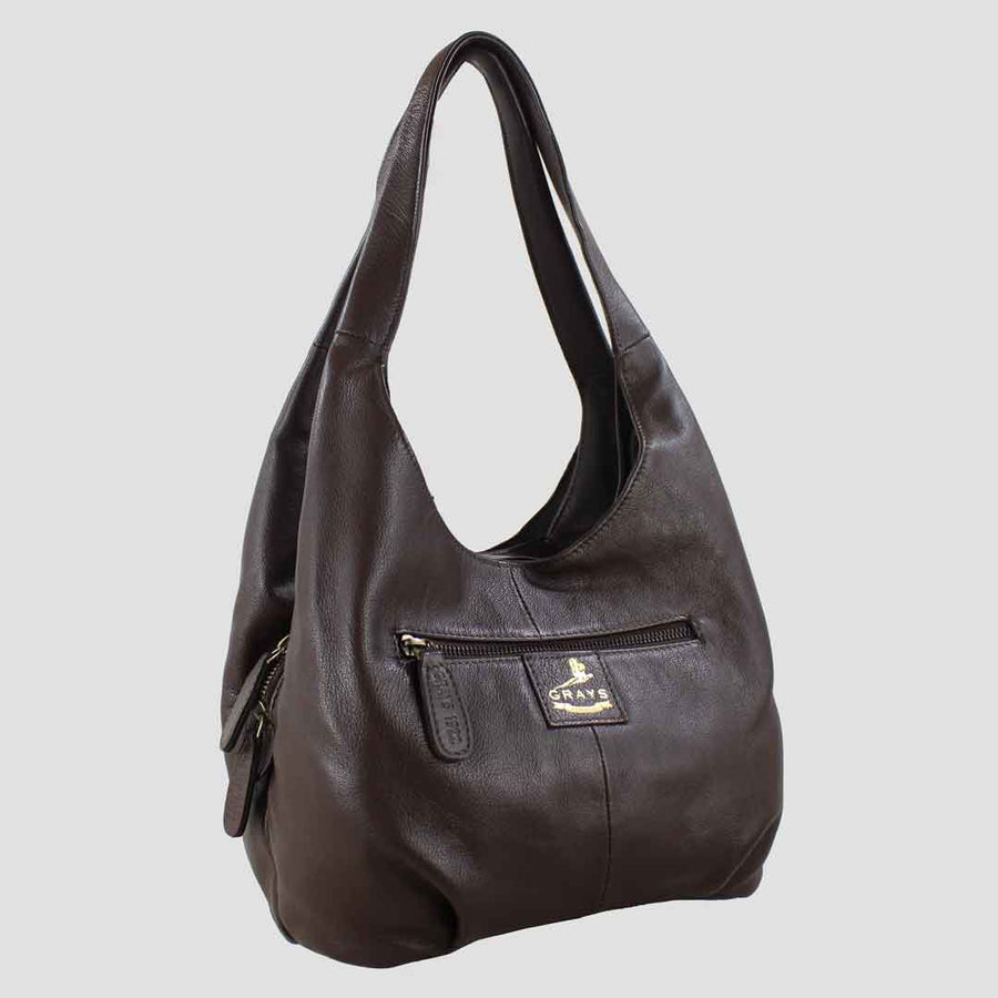 Grays1922 Grace Brown Slouchy Handbag