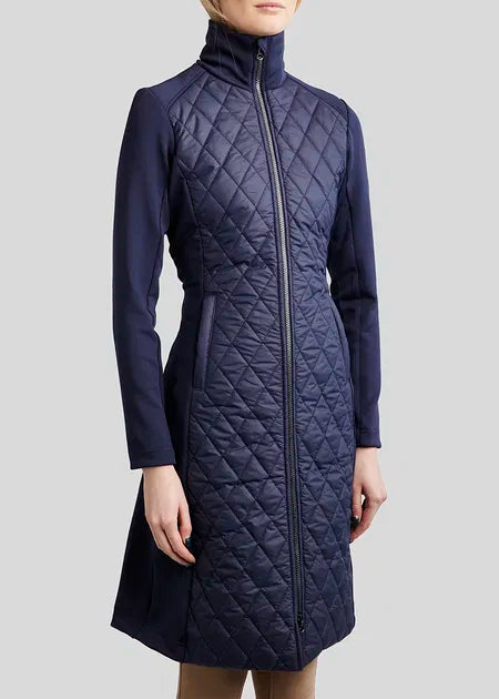 Montar Moquinn Quilted Long Jacket Navy