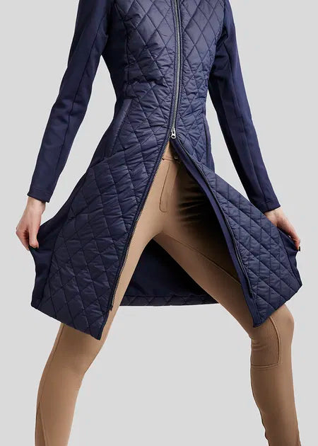 Montar Moquinn Quilted Long Jacket Navy