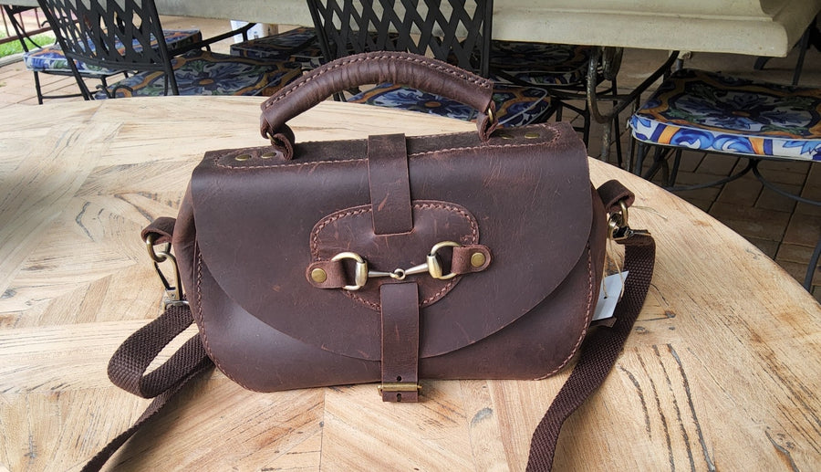 Leather Small Brown Rustic Leather Handbag