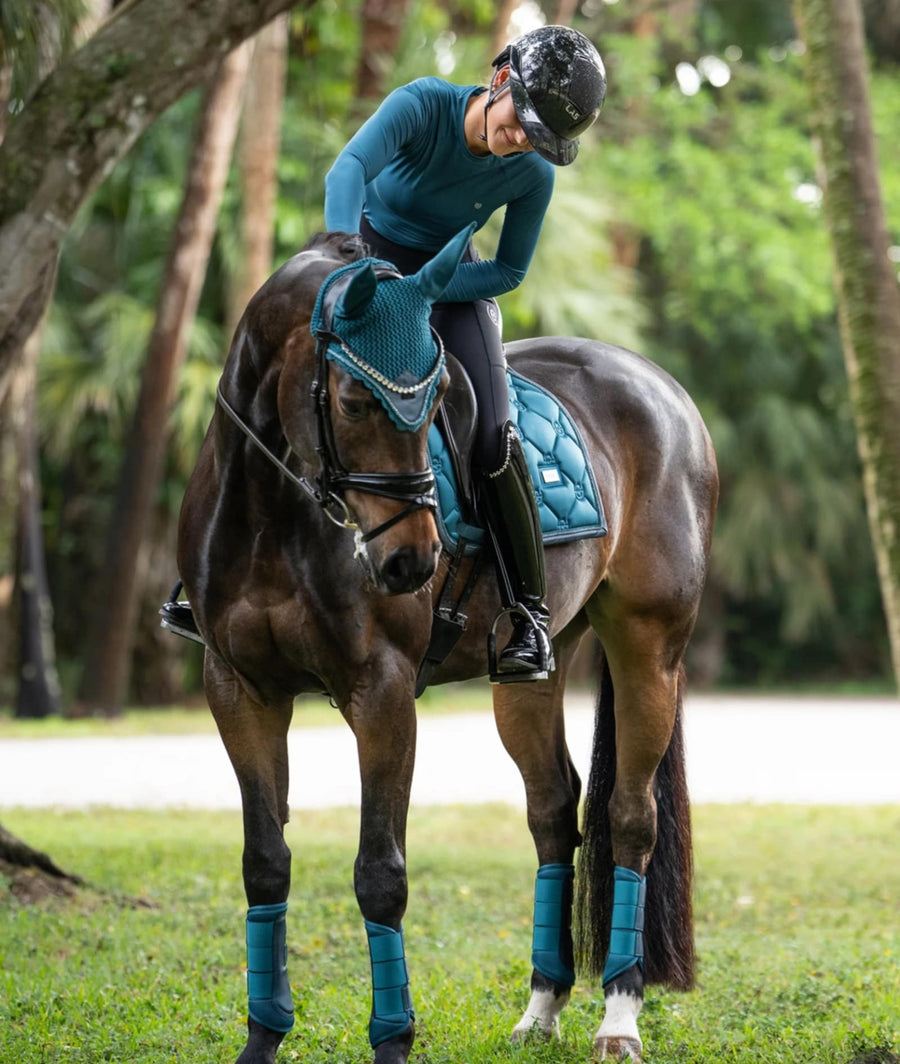 Equestrian Stockholm Mesh Boots Teal Blue