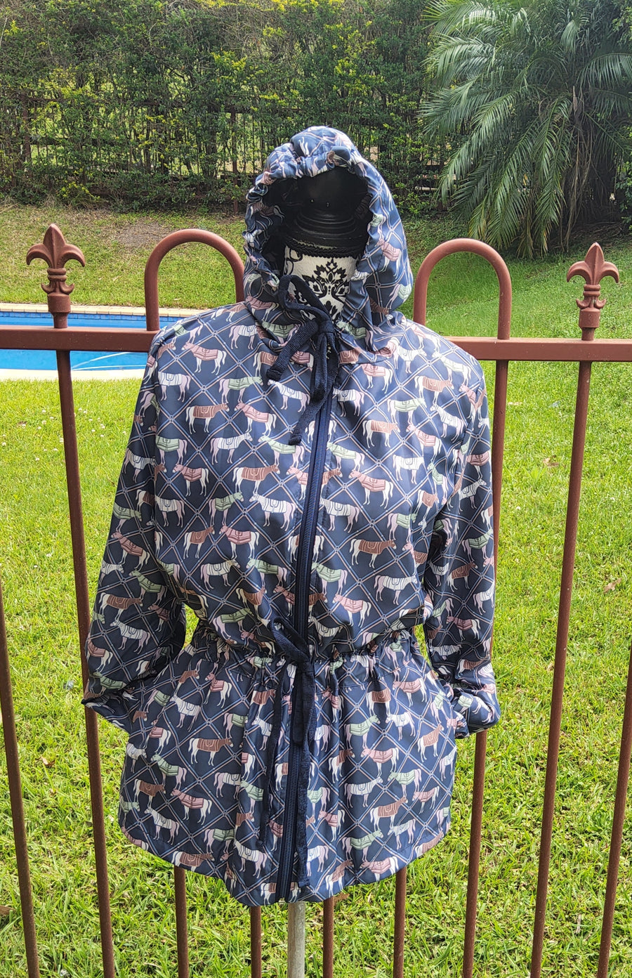 Ronner lightweight Georgina Jacket in Navy Victory Print