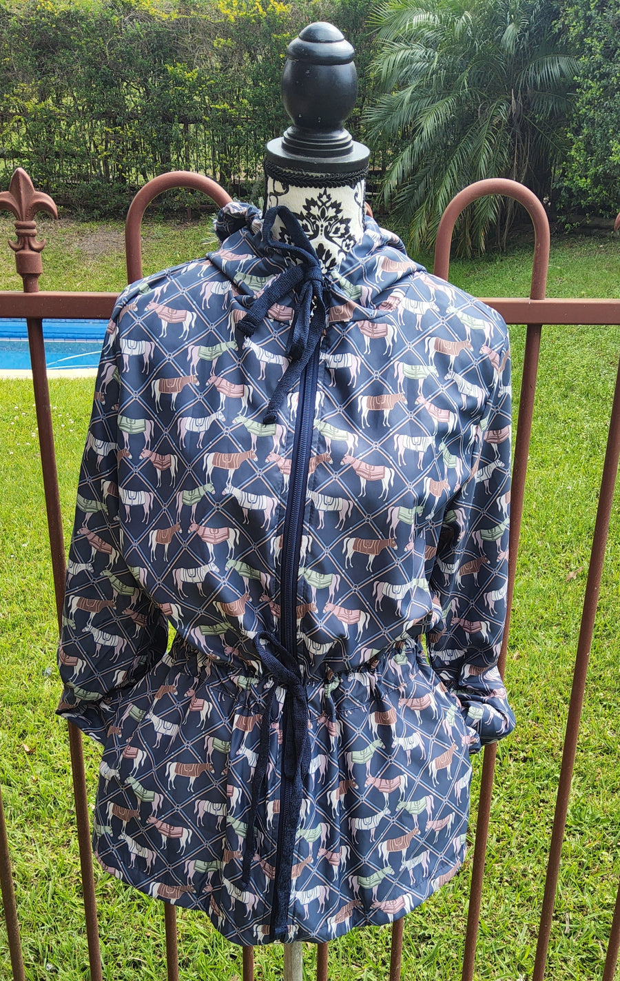 Ronner lightweight Georgina Jacket in Navy Victory Print