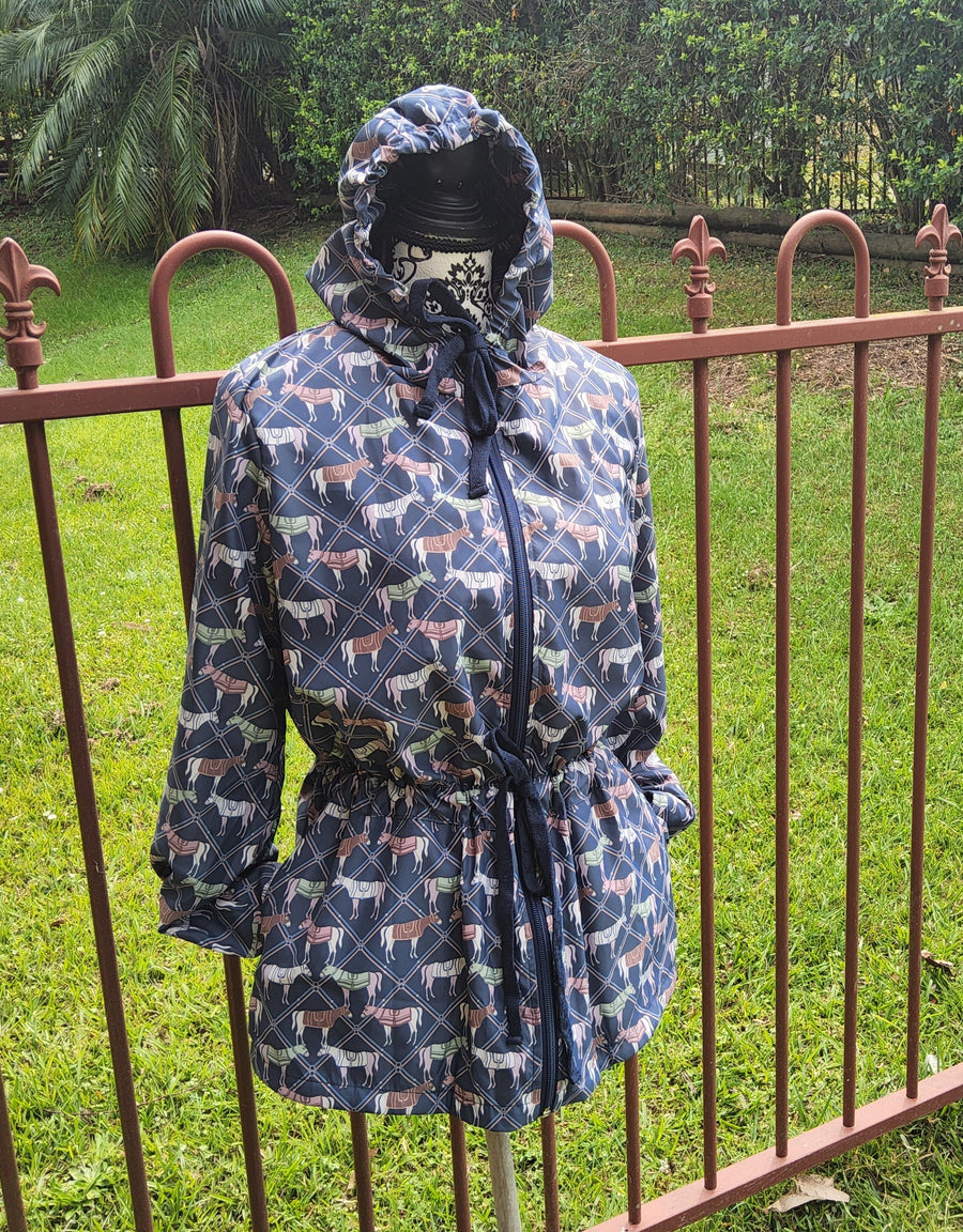 Ronner lightweight Georgina Jacket in Navy Victory Print