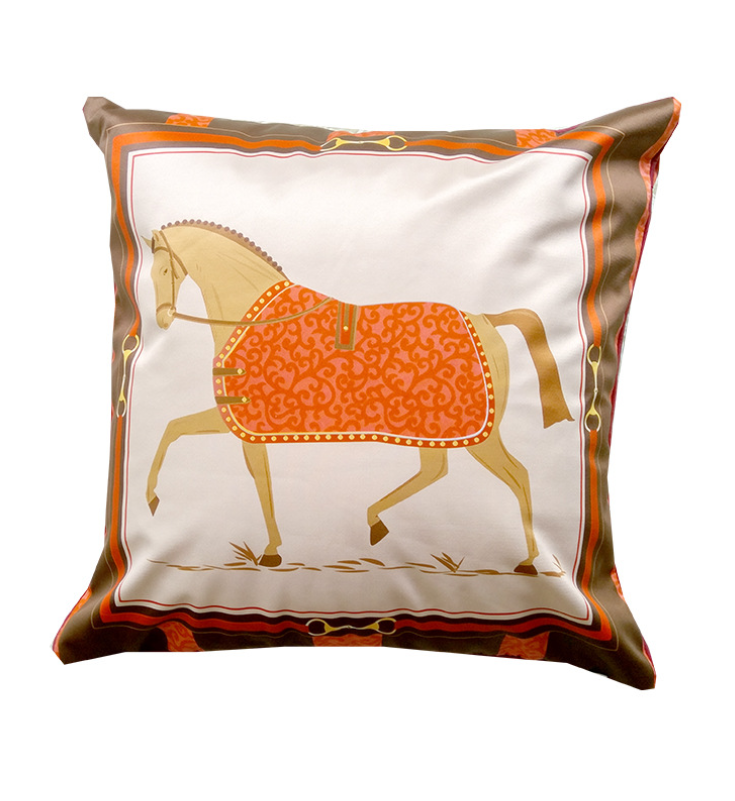 Quality New Satin Cushions Orange horse