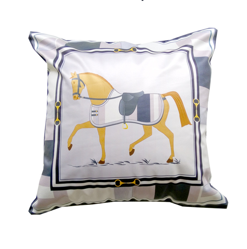 Quality Satin Cushions Grey horse