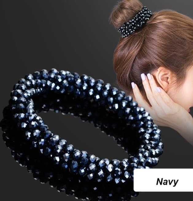 Navy Glamour Hair Scrunchie