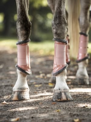 Equestrian Stockholm Brushing Boots Back Dusky Pink