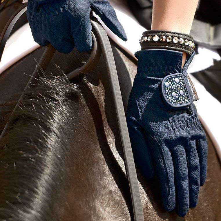 handschuhe hauke schmidt Haukeschmidt Touch of Magic Navy Gloves – KC Equestrian Wear