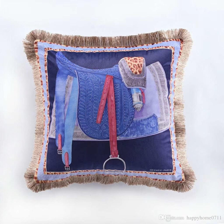 Luxury high end Velvet Cushions (Blue Saddle)